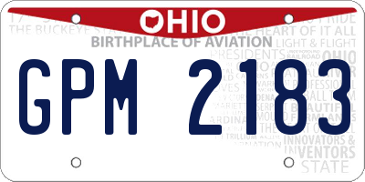 OH license plate GPM2183