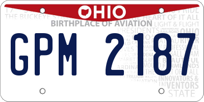 OH license plate GPM2187