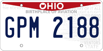 OH license plate GPM2188