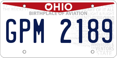OH license plate GPM2189