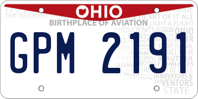 OH license plate GPM2191