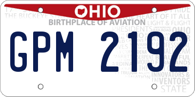 OH license plate GPM2192