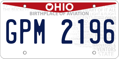 OH license plate GPM2196