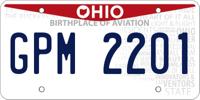 OH license plate GPM2201