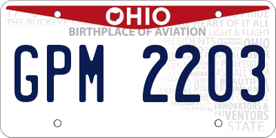 OH license plate GPM2203