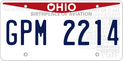 OH license plate GPM2214