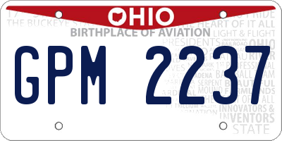OH license plate GPM2237