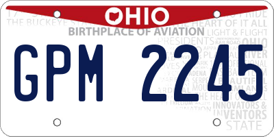 OH license plate GPM2245