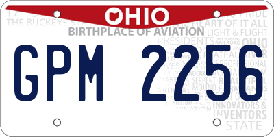 OH license plate GPM2256