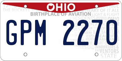 OH license plate GPM2270