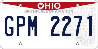 OH license plate GPM2271