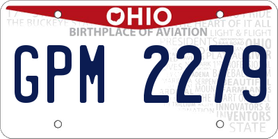 OH license plate GPM2279