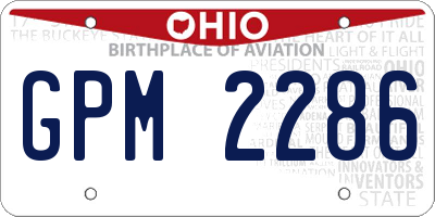 OH license plate GPM2286