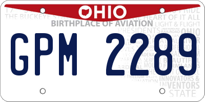 OH license plate GPM2289