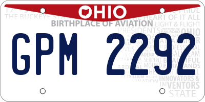 OH license plate GPM2292