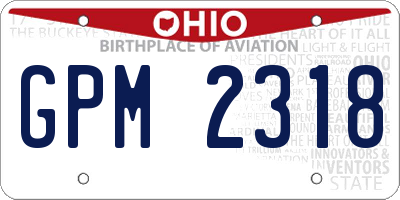 OH license plate GPM2318