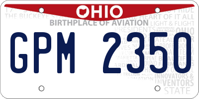 OH license plate GPM2350