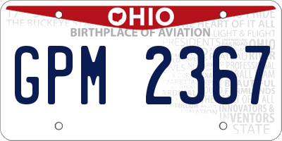 OH license plate GPM2367