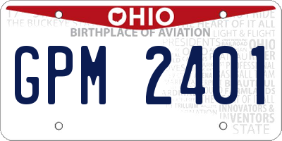 OH license plate GPM2401