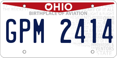 OH license plate GPM2414