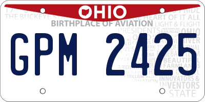OH license plate GPM2425