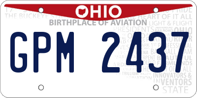 OH license plate GPM2437