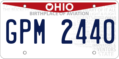OH license plate GPM2440