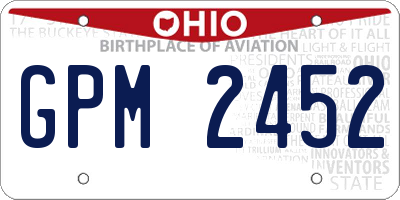 OH license plate GPM2452