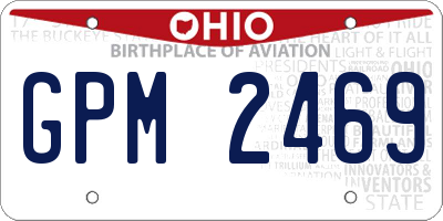 OH license plate GPM2469