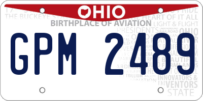 OH license plate GPM2489