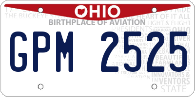OH license plate GPM2525