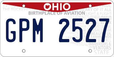 OH license plate GPM2527