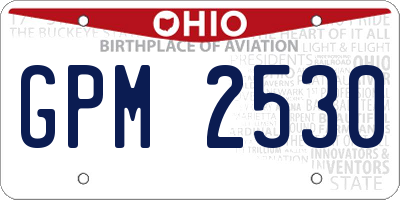 OH license plate GPM2530