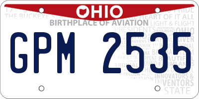 OH license plate GPM2535