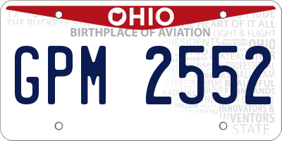 OH license plate GPM2552