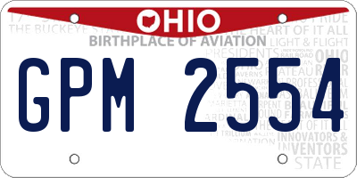 OH license plate GPM2554