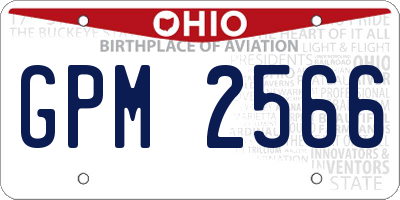 OH license plate GPM2566