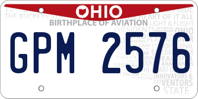 OH license plate GPM2576