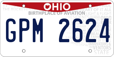 OH license plate GPM2624