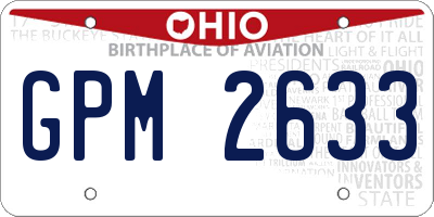 OH license plate GPM2633