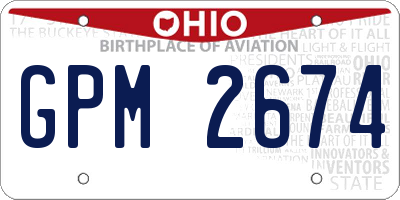 OH license plate GPM2674