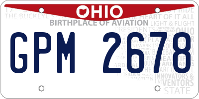 OH license plate GPM2678