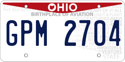 OH license plate GPM2704