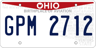 OH license plate GPM2712