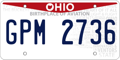 OH license plate GPM2736