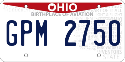 OH license plate GPM2750