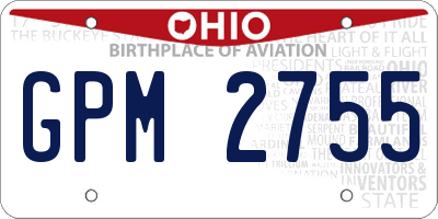 OH license plate GPM2755