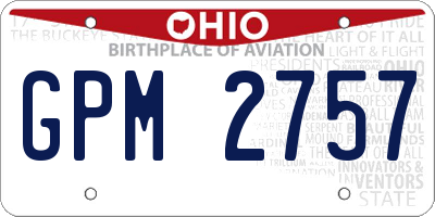 OH license plate GPM2757