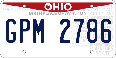 OH license plate GPM2786