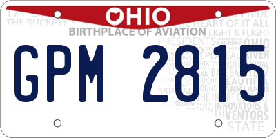 OH license plate GPM2815